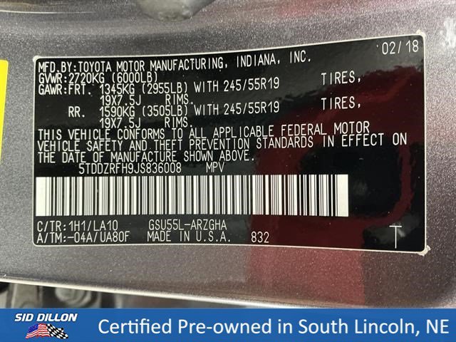 Used 2018 Predawn Gray Mica Toyota Limited Platinum image 14
