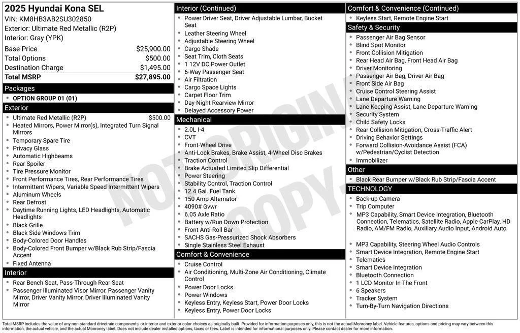 Used 2025 Red Hyundai SEL image 18