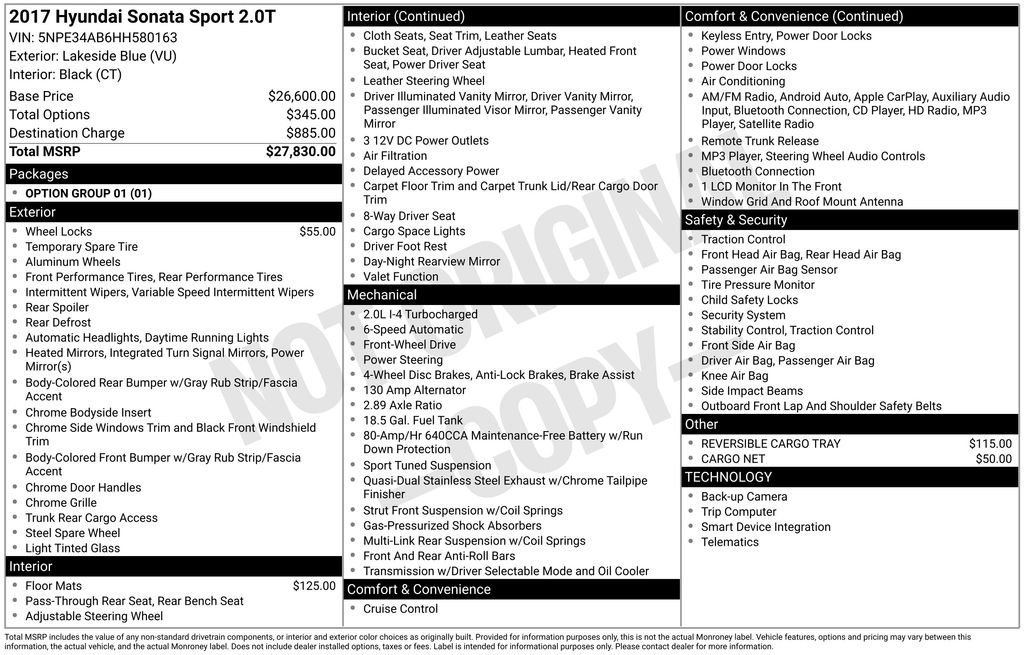 Certified 2017 Hyundai Sonata Sport with VIN 5NPE34AB6HH580163 for sale in Carlsbad, CA