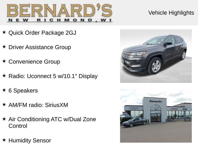 Used 2022 Jeep Compass Latitude with VIN 3C4NJDBBXNT230115 for sale in New Richmond, WI