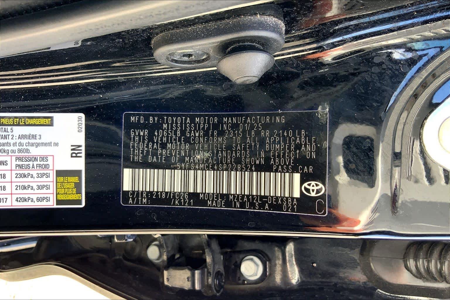 Used 2025 Midnight Black Metallic Toyota SE image 36