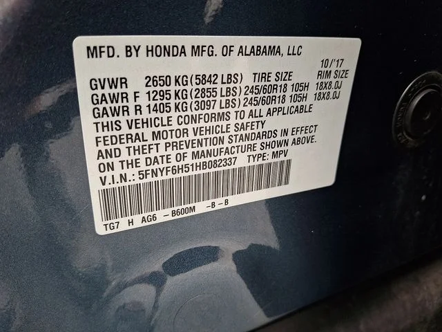Used 2017 Blue Honda EX-L image 29