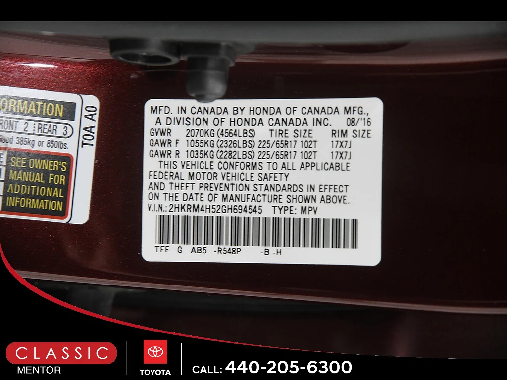 Used 2016 MAROON Honda EX image 23
