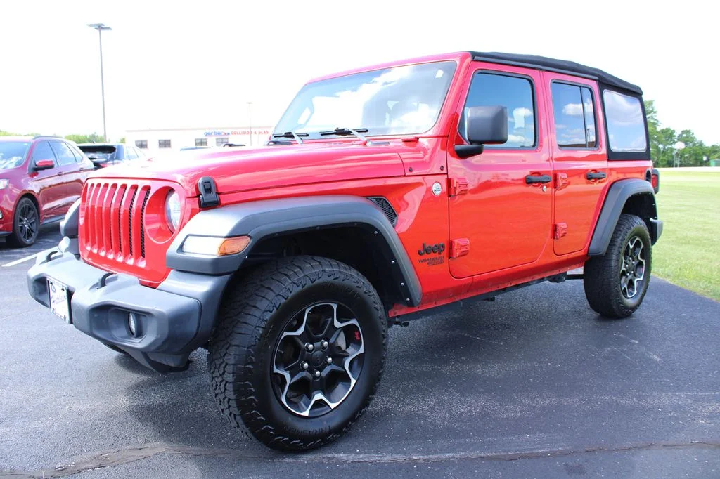 Used 2021 Firecracker Red Clearcoat Jeep Unlimited Sport S image 3