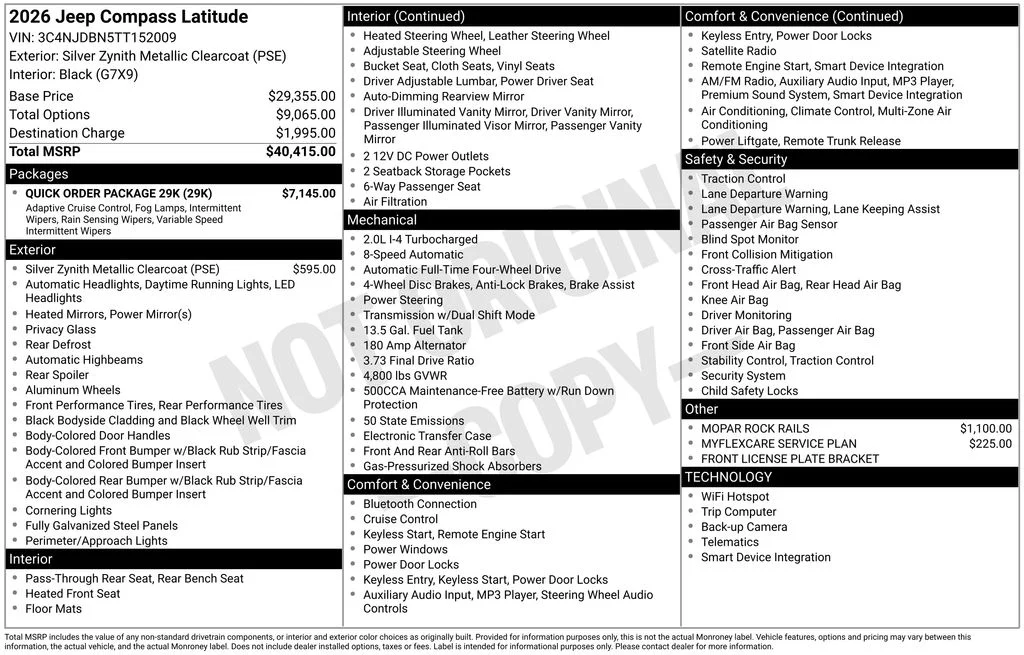 New 2026 Silver Zynith Metallic Clearcoat Jeep Latitude image 6