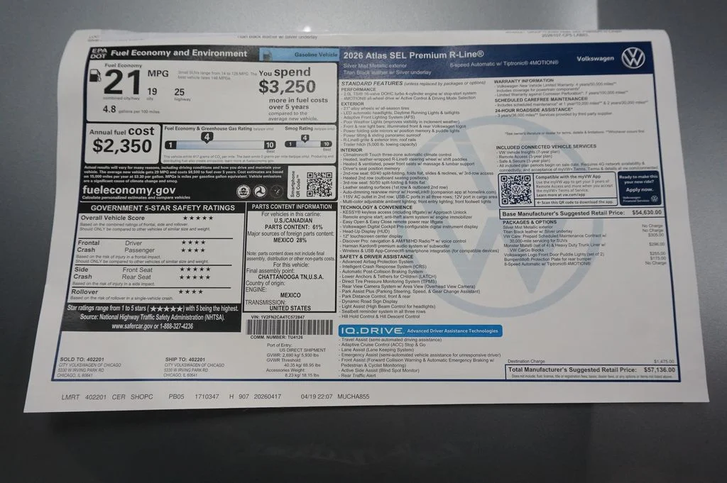 New 2026 Silver Mist Volkswagen 2.0T SEL Premium R-Line image 43