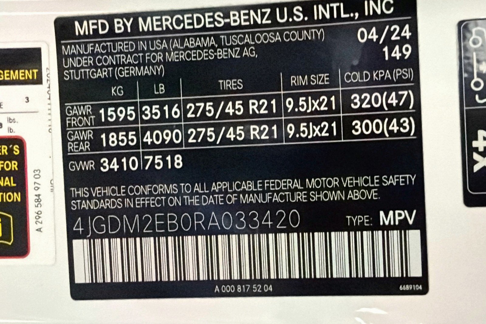 Certified Used 2024 Polar White Mercedes-Benz EQS 450 image 25