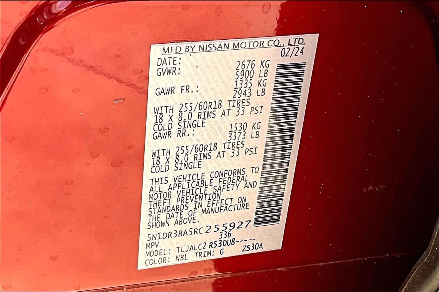 Certified Used 2024 Scarlet Ember Tintcoat Nissan SV image 32