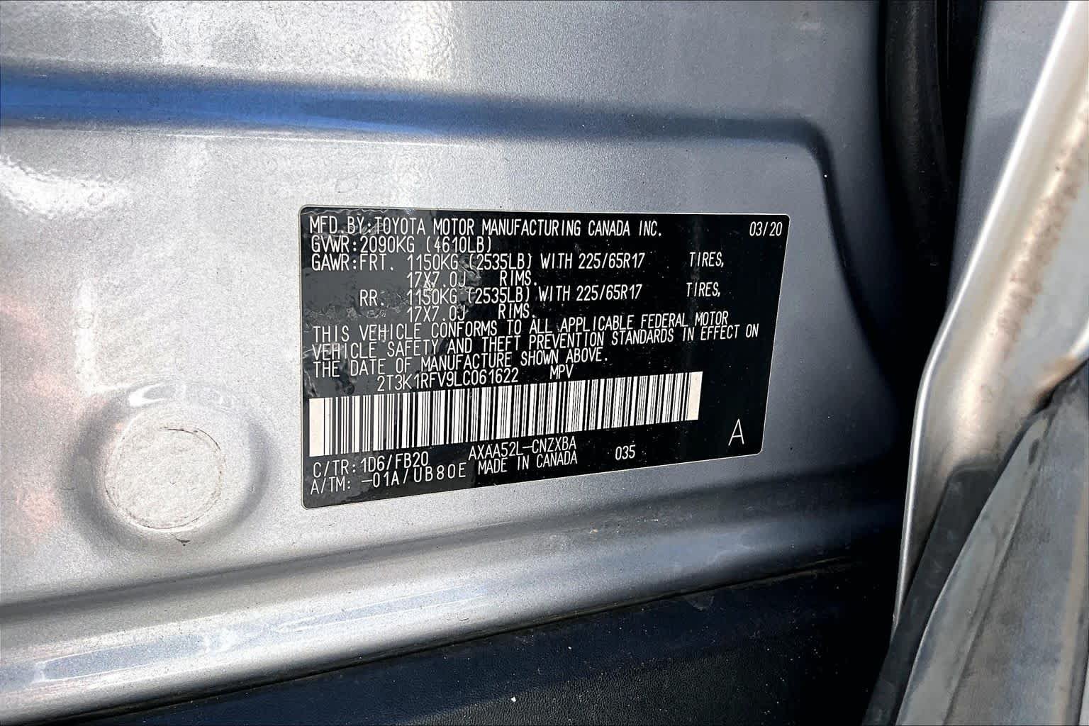 Used 2020 Silver Sky Metallic Toyota LE image 34