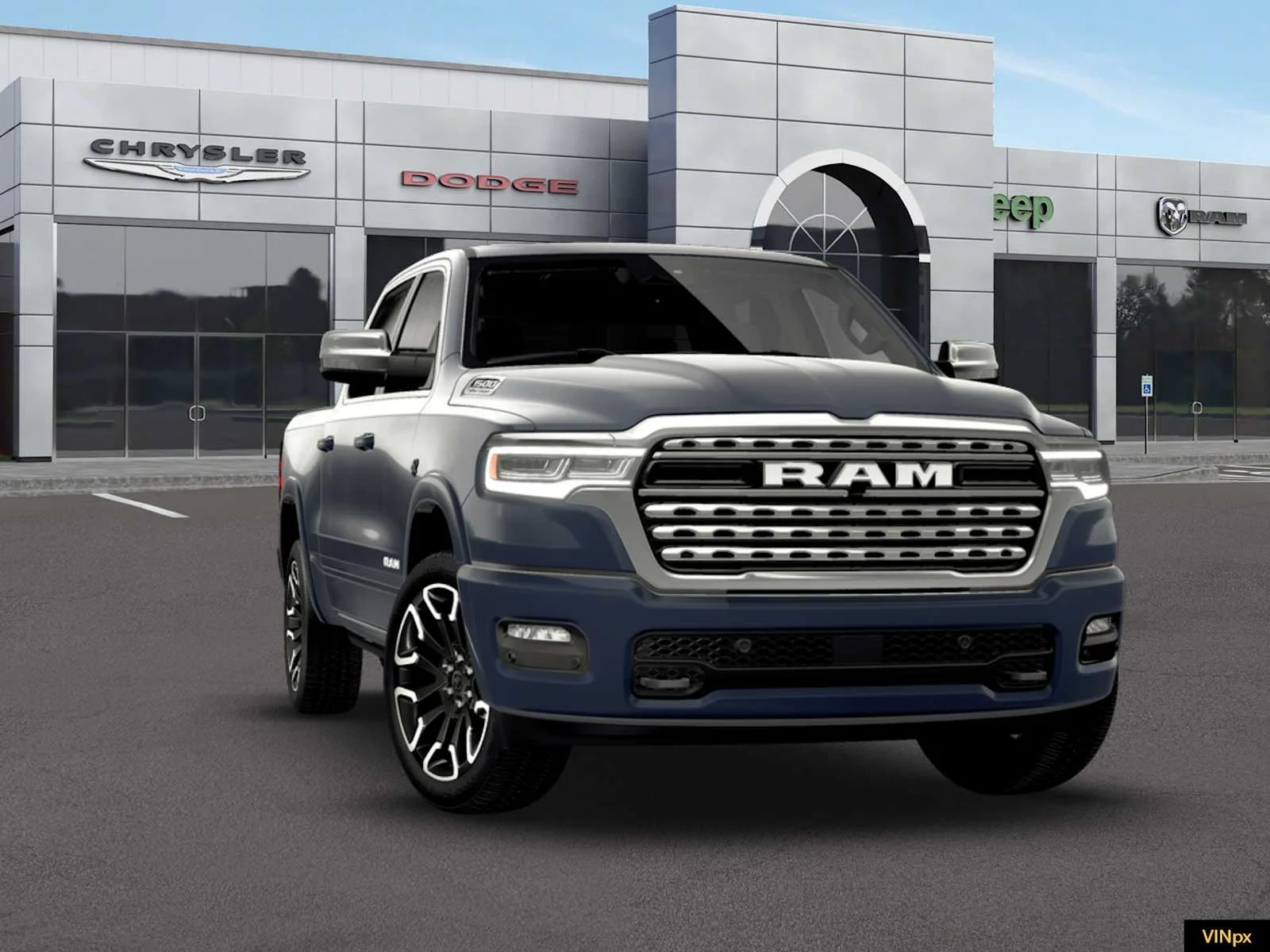 New 2026 Forged Blue Metallic Exterior Paint RAM Longhorn image 16
