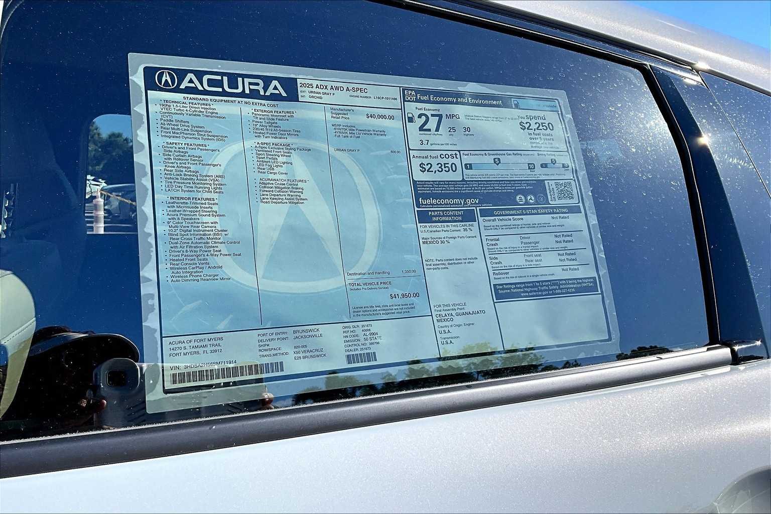 Used 2025 Urban Gray Pearl Acura w/A-Spec Package image 22