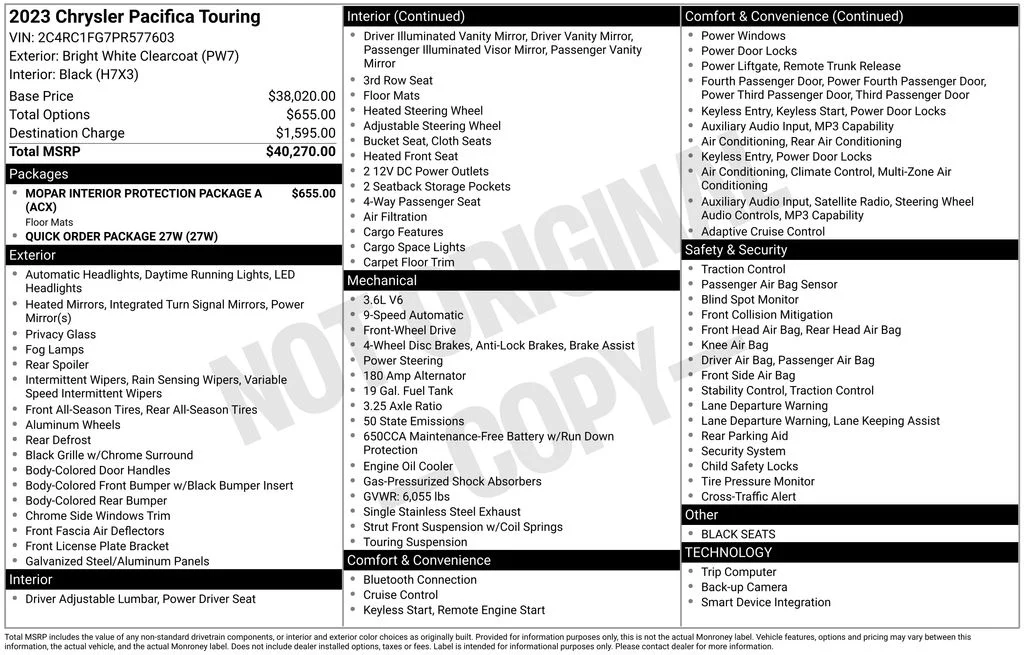 Used 2023 White Chrysler Touring image 38