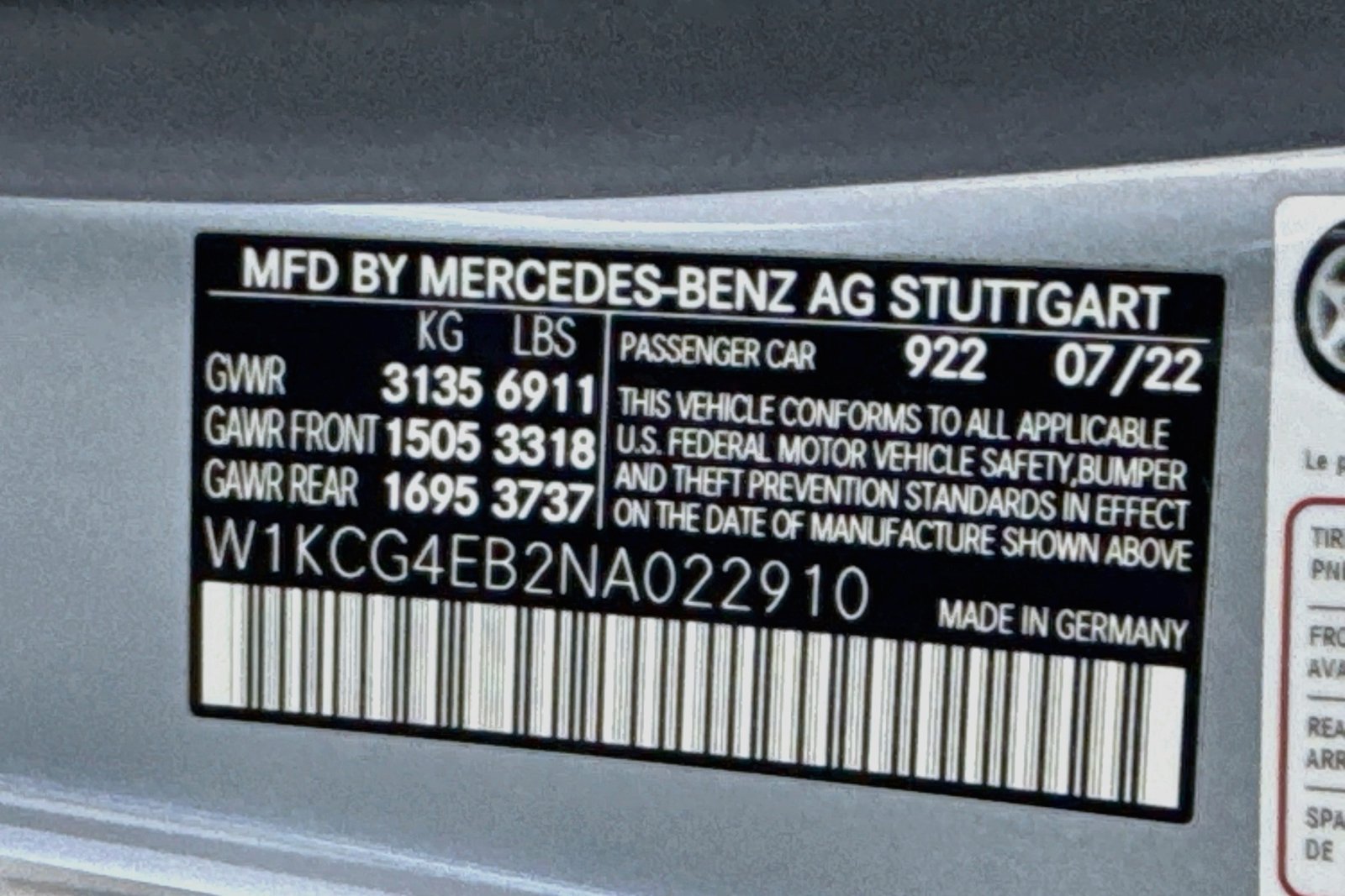 Certified Used 2022 Cirrus Silver Metallic Mercedes-Benz EQS 580 image 30
