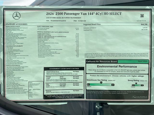 New 2026 Tenorite Gray Metallic Mercedes-Benz Passenger 144 WB image 21