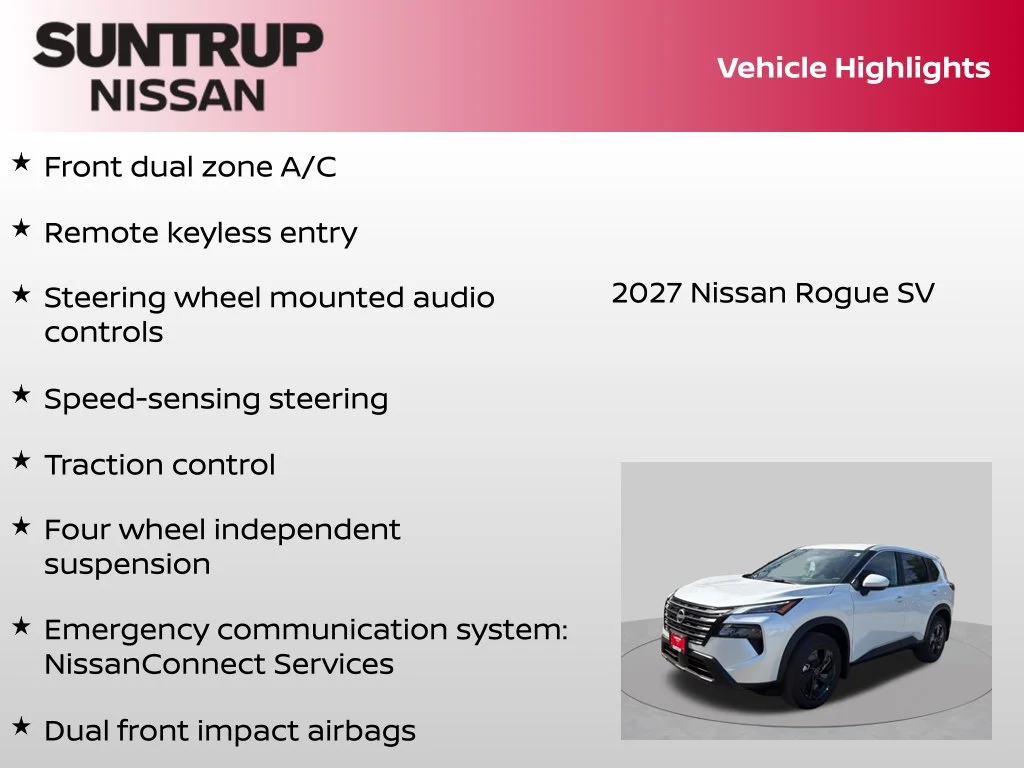 New 2027 White Nissan SV image 8
