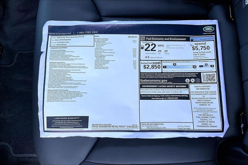 New 2026 CARPATHIAN GREY Land Rover Dynamic SE image 14