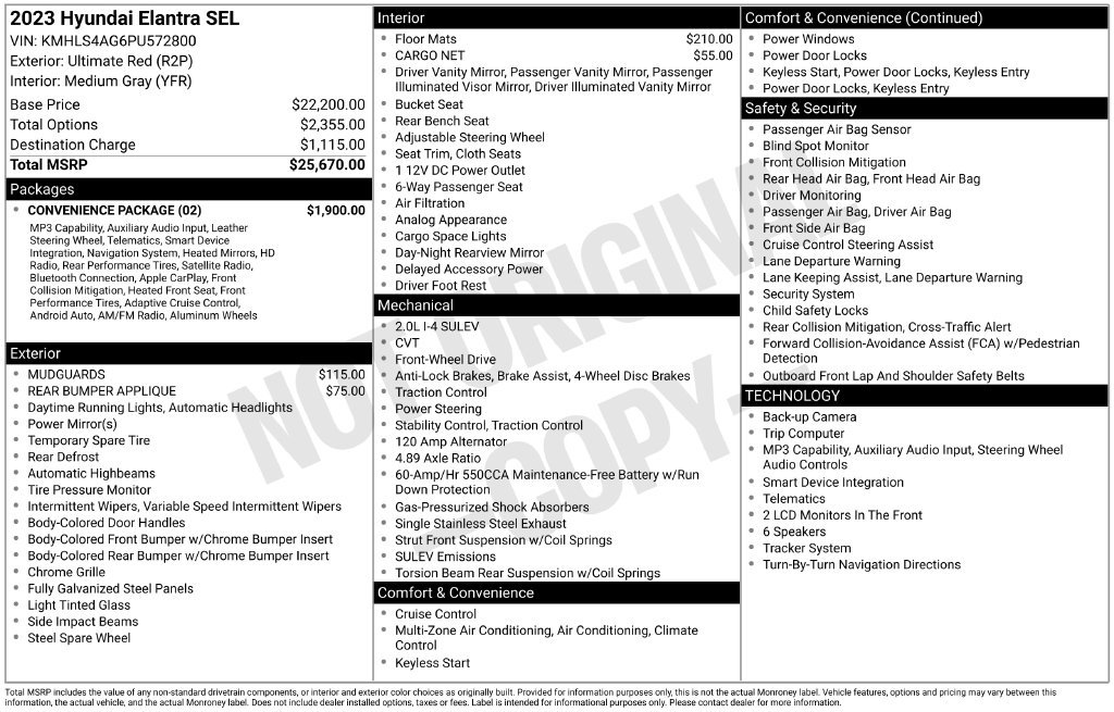 Used 2023 Red Hyundai SEL image 22