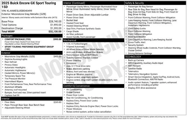 Used 2025 Moonstone Gray Metallic Buick Sport Touring image 5