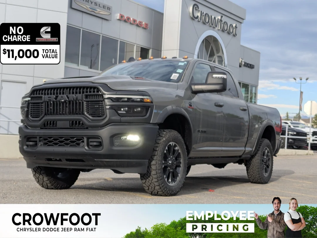 New 2026 Grey RAM Rebel - - 6.7L HO Diesel - Level 2 Pkg w/ 14.4 Screen - Rear Auto-Level Air Susp & More! image 1