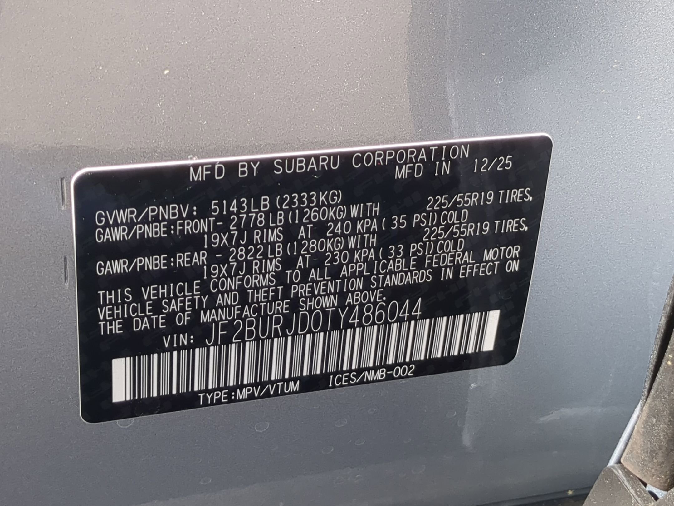 New 2026 ICE SILVER METALLIC Subaru Touring XT image 16