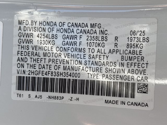 Certified Used 2025 Platinum White Pearl Honda Sport Touring image 19