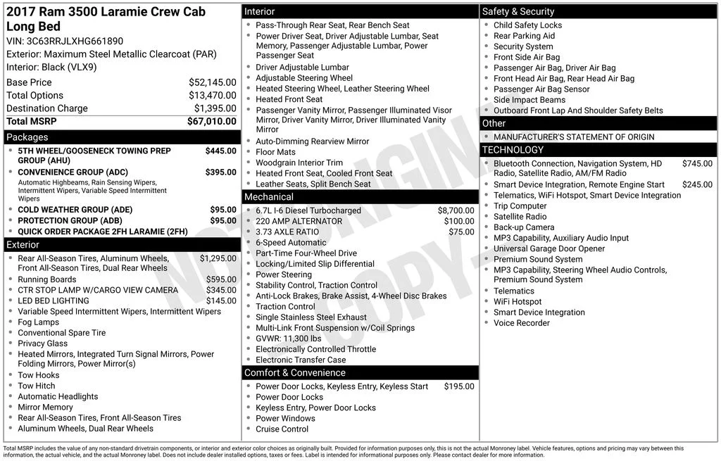Certified Used 2017 Maximum Steel Clearcoat Metallic Ram Laramie image 2