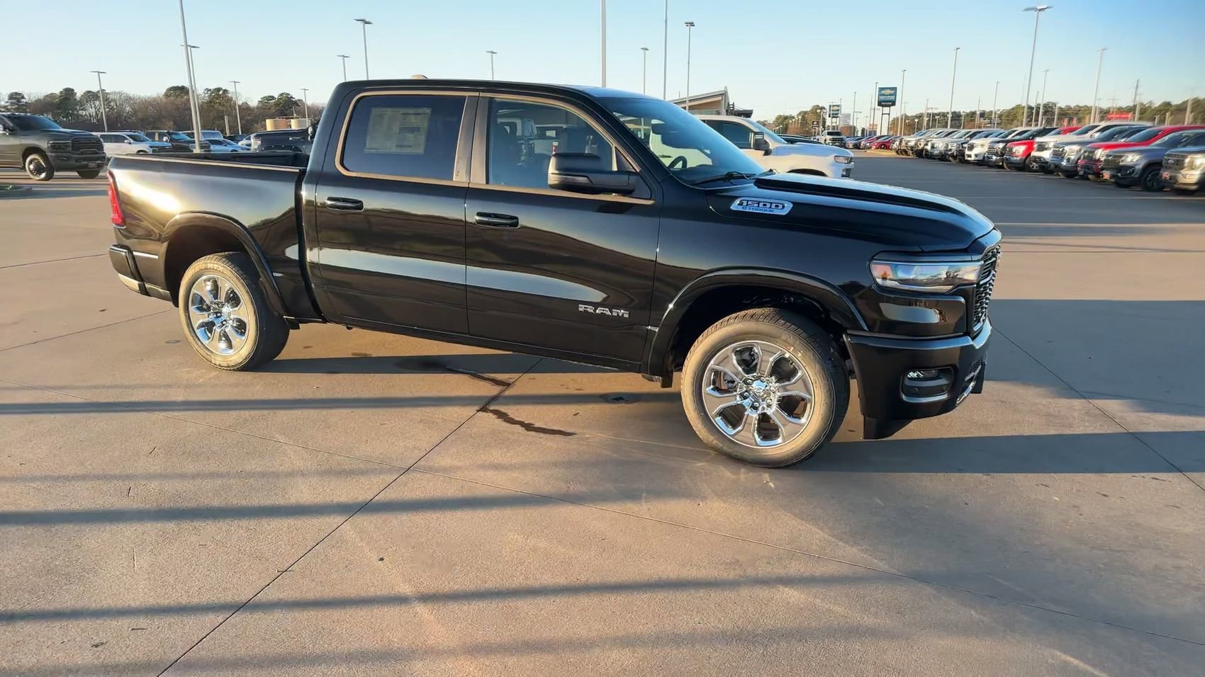 New 2025 Diamond Black Crystal Pearlcoat Ram Lone Star image 3