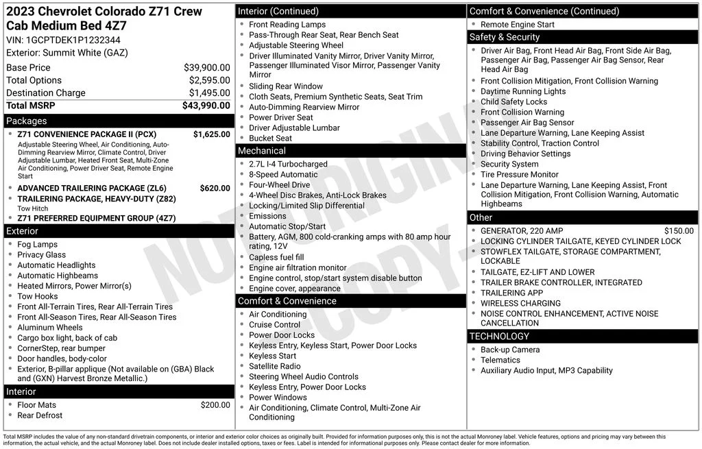 Used 2023 White Chevrolet Z71 image 42