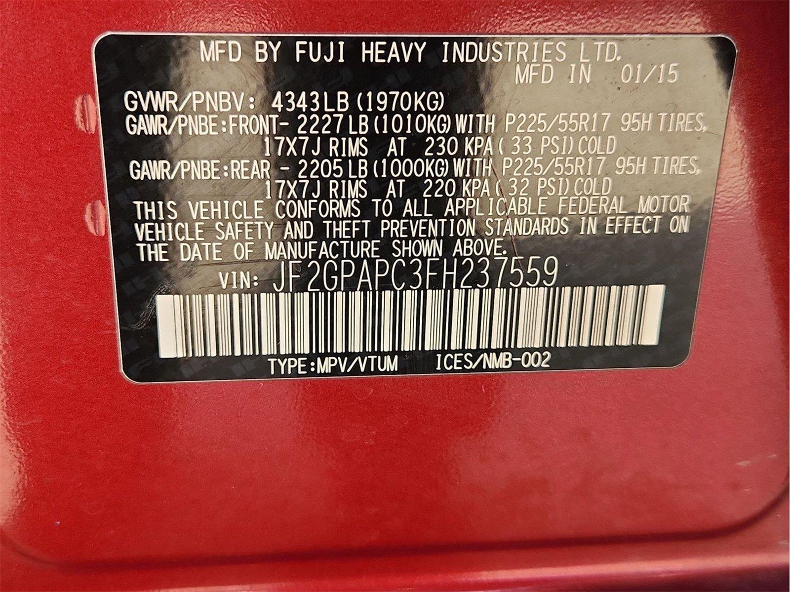 Used 2015  Subaru Limited image 33