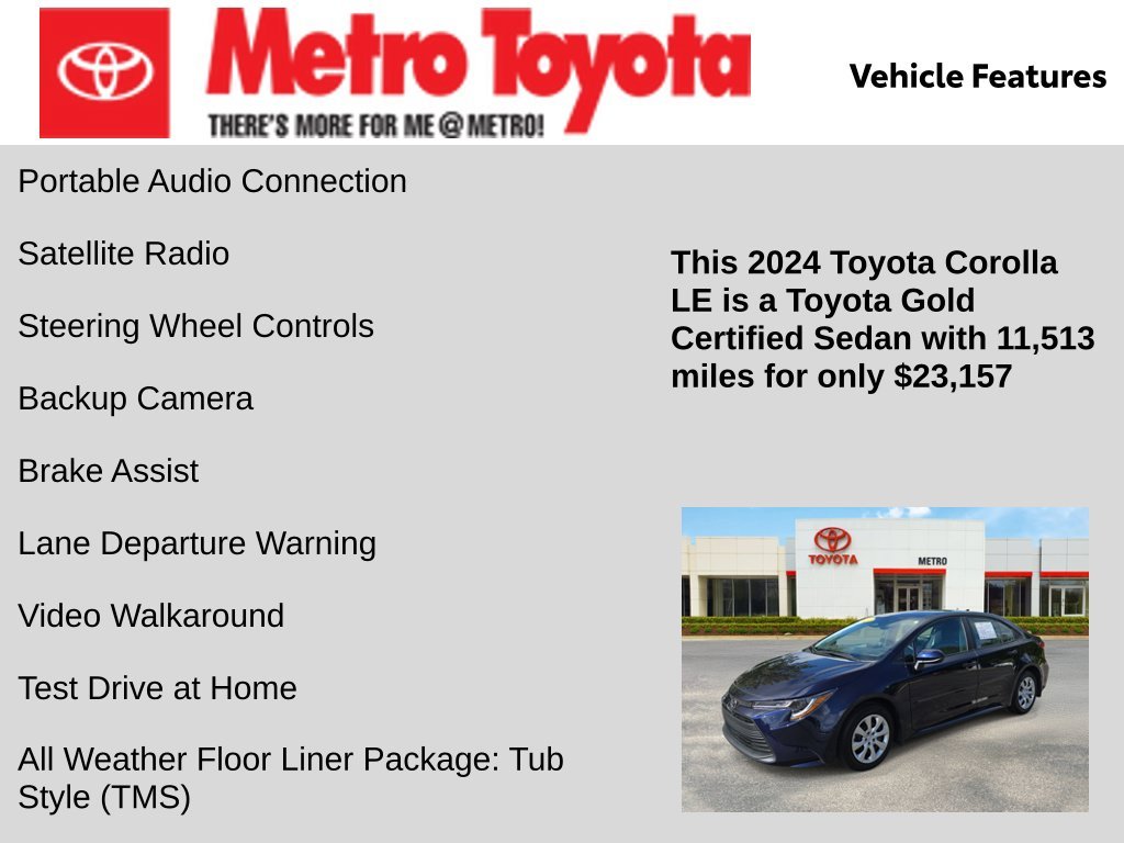 Certified Used 2024 Blue Toyota LE image 11