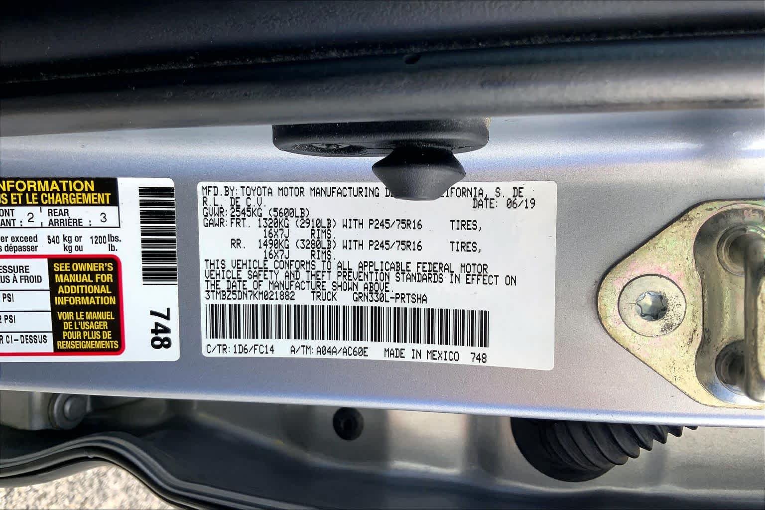 Used 2019 Silver Sky Metallic Toyota SR5 image 36