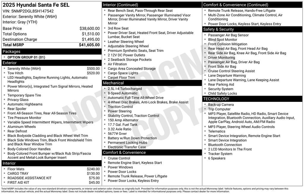 Used 2025 White Hyundai SEL image 6