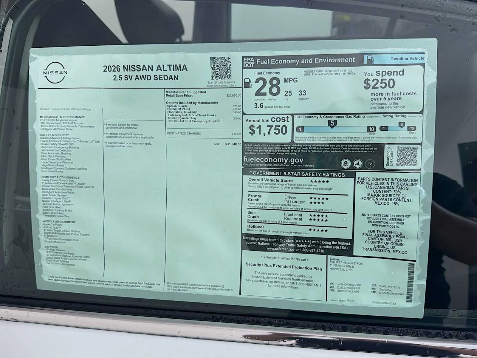 New 2026 Pearl White TriCoat Nissan SV image 6