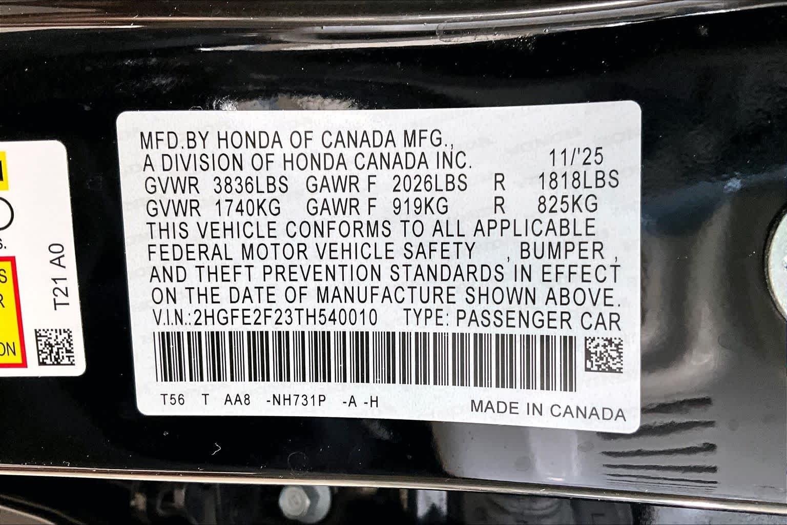 Certified Used 2026 Crystal Black Pearl Honda LX image 34