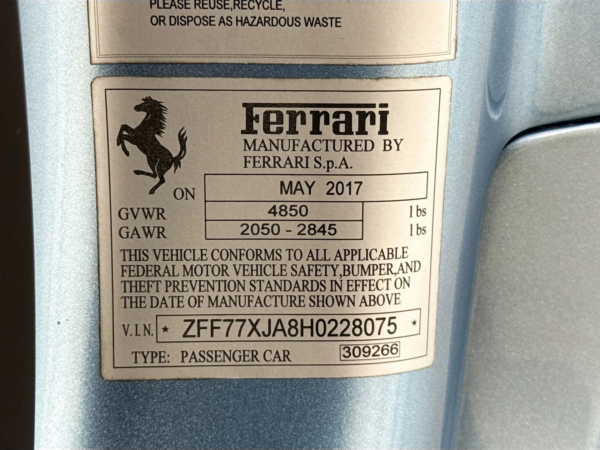 Certified Used 2017 Azzurro Metallic Ferrari T image 28