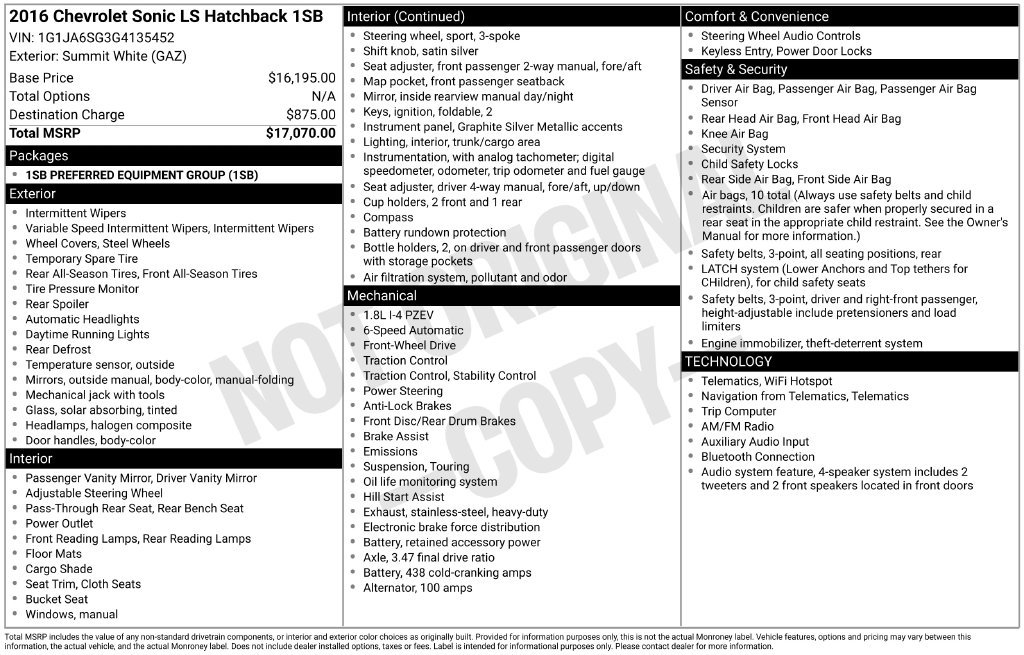 Used 2016 White Chevrolet LS image 22