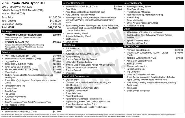 New 2026 Midnight Black Metallic Toyota  XSE image 32