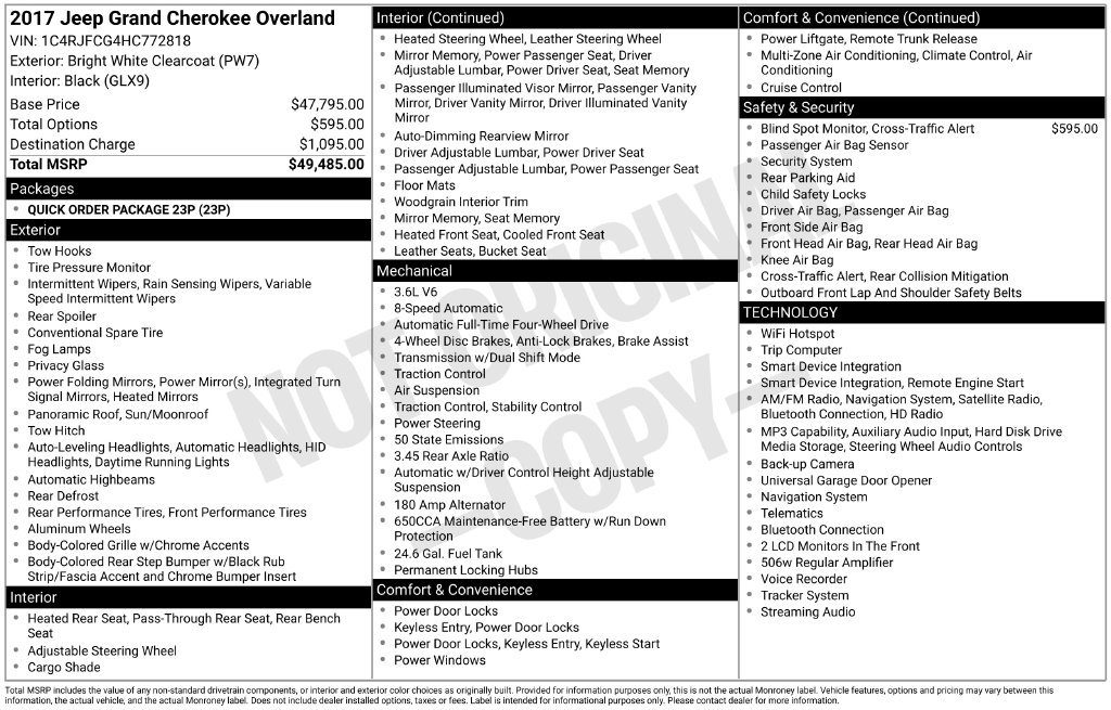 Certified Used 2017 White Jeep Overland image 5
