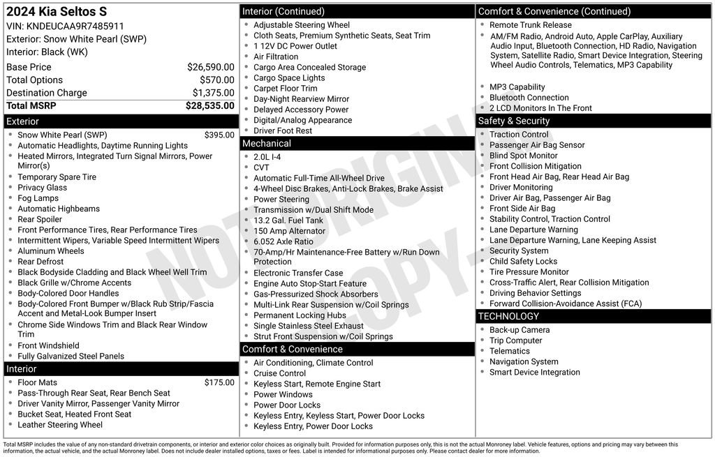 Certified Used 2024 White Kia S image 7