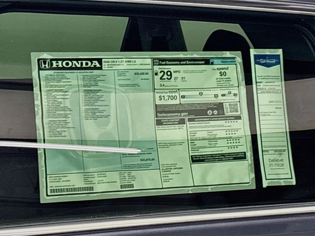 New 2026 Meteorite Gray Metallic Honda LX image 23