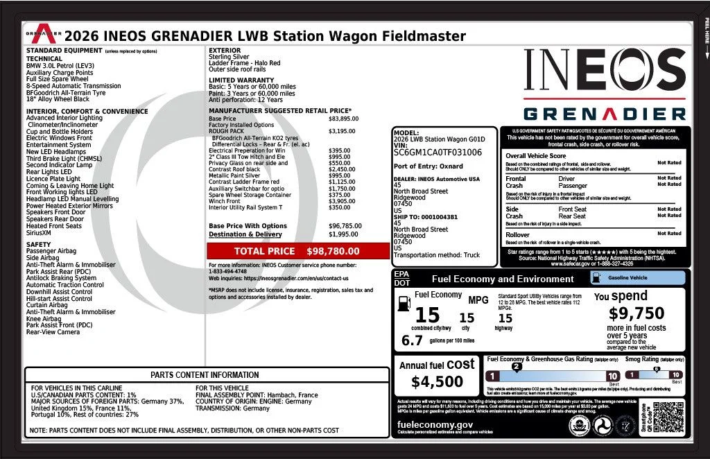 Used 2026 Sterling Silver Metallic INEOS Fieldmaster Edition image 3