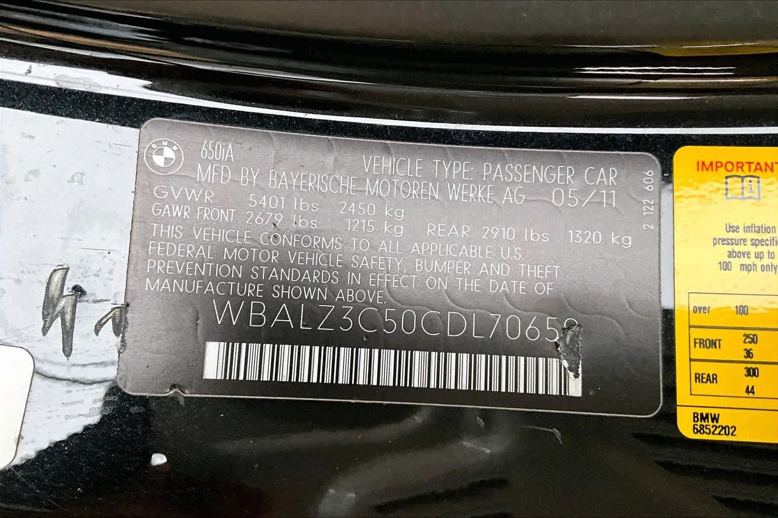 Used 2012 Black Sapphire Metallic BMW 650i image 33