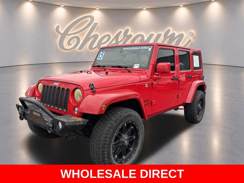 Used 2015 Red Jeep Unlimited Sport image 1