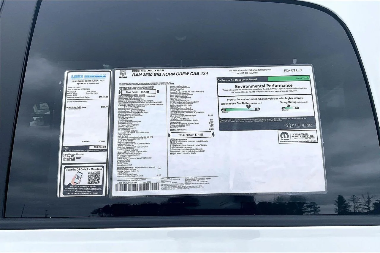 New 2026 Bright White Clearcoat RAM Big Horn image 36
