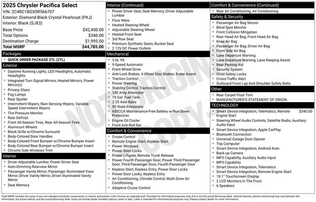 Used 2025 Black Chrysler Select image 3