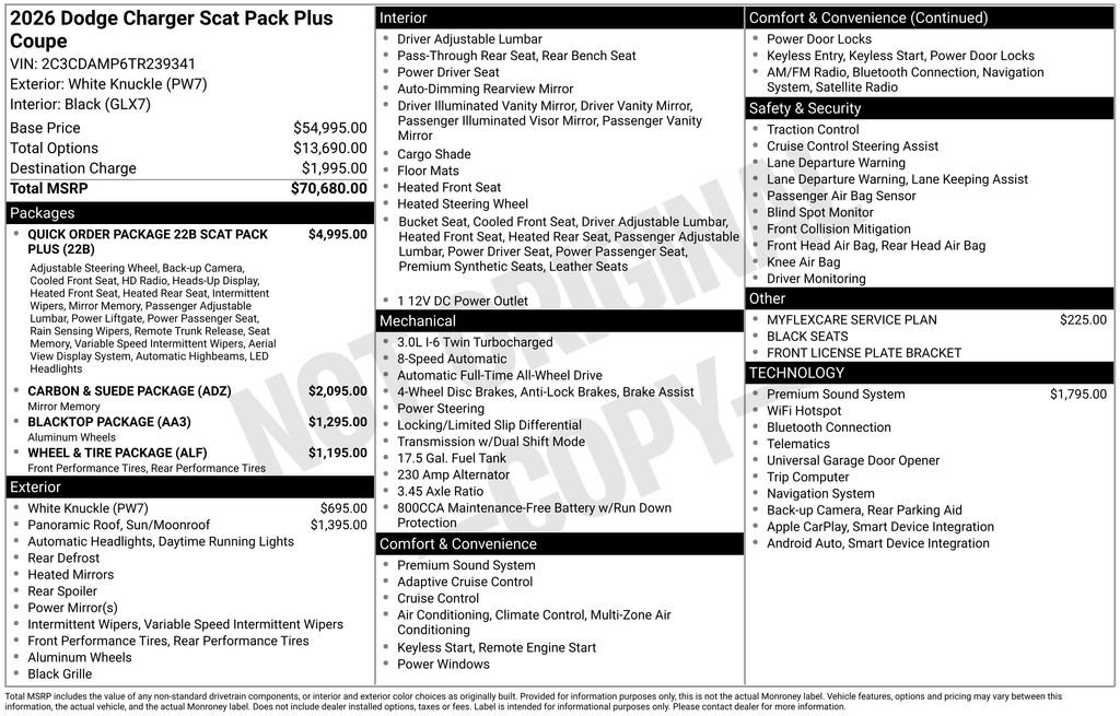New 2026 White Knuckle Exterior Paint Dodge Scat Pack Plus image 32