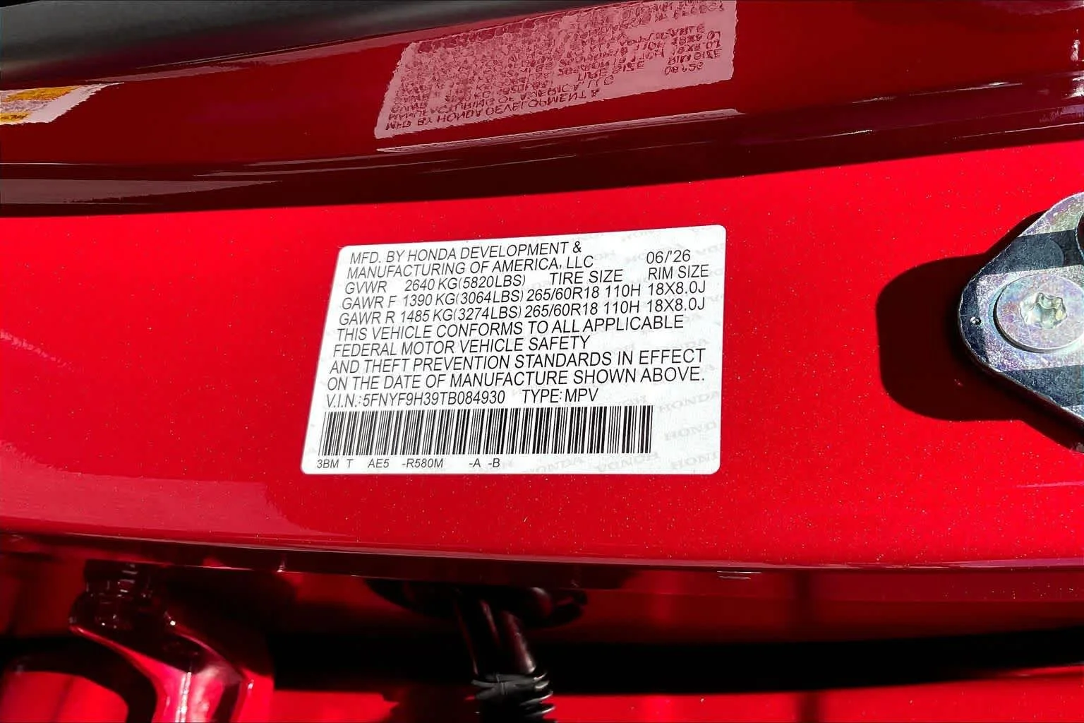 New 2026 Radiant Red Metallic II Honda RTL image 19