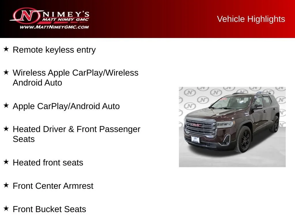 Used 2021 RED MAHOGANY METALLIC GMC AT4 image 11