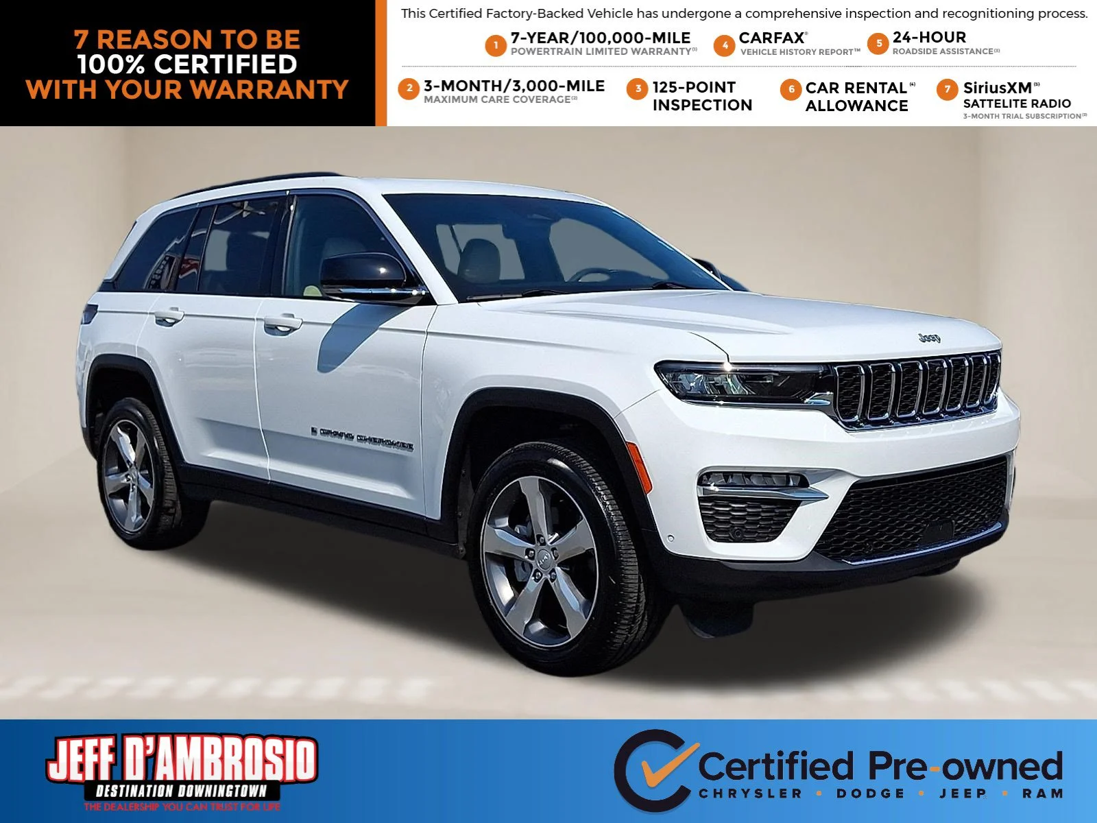 Certified Used 2025 Bright White Clearcoat Jeep Limited image 1
