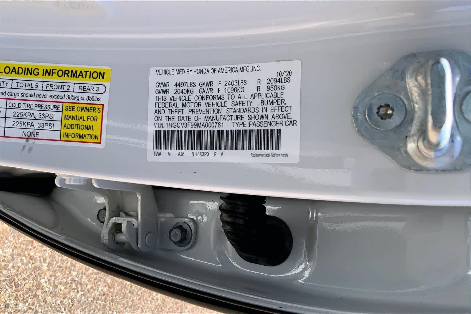 Used 2021 Platinum White Pearl Honda Touring image 37
